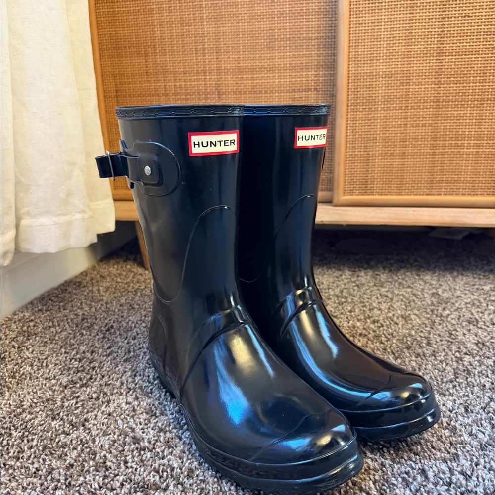 Hunter Glossy Black Waterproof Boots
